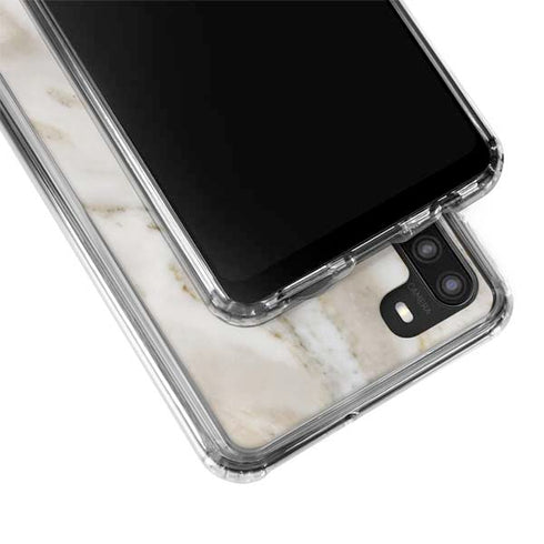 Vanilla Marble Galaxy A21 Clear Case