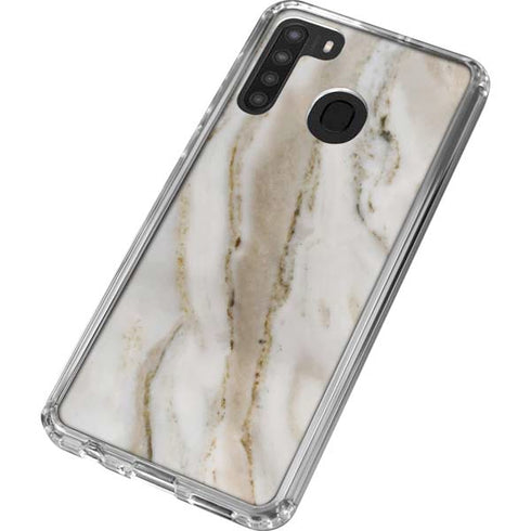 Vanilla Marble Galaxy A21 Clear Case