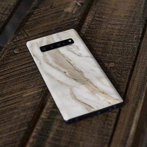 Vanilla Marble Galaxy S10 Plus Skin