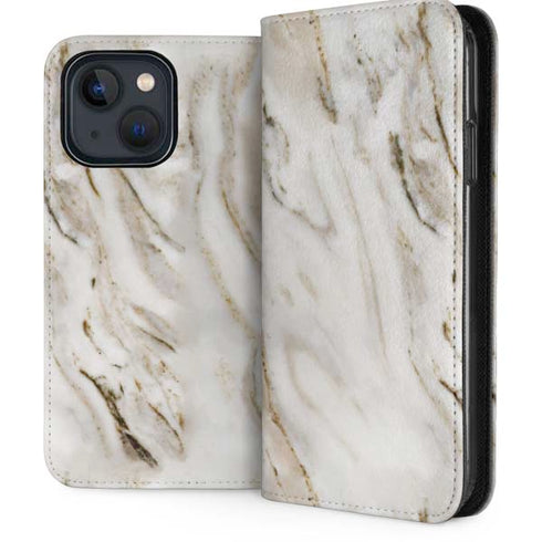 Vanilla Marble iPhone 14 Plus Folio Case
