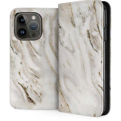 Vanilla Marble iPhone 14 Pro Folio Case