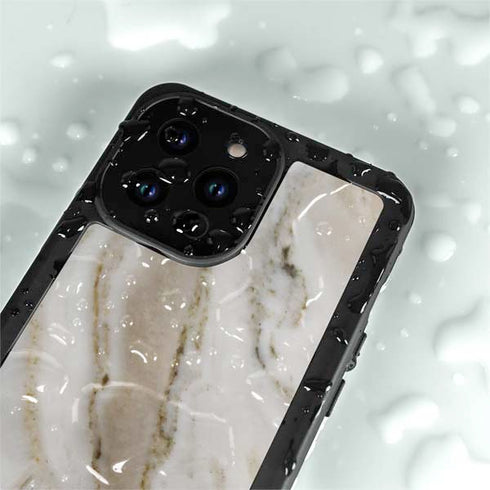 Vanilla Marble iPhone 14 Pro Max Waterproof Case