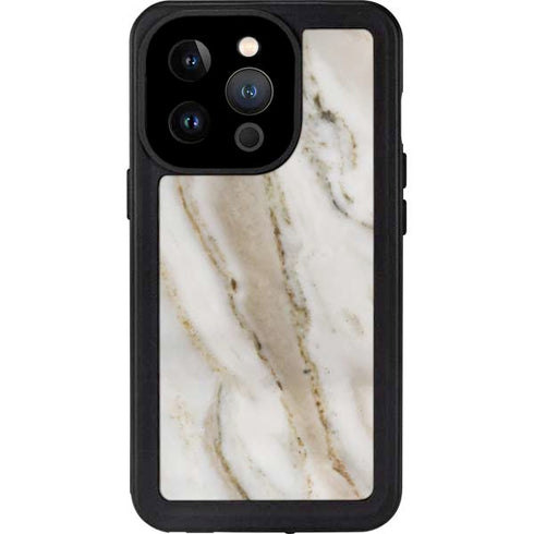 Vanilla Marble iPhone 14 Pro Waterproof Case