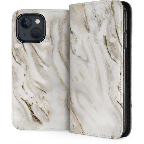 Vanilla Marble iPhone 15 Plus Folio Case