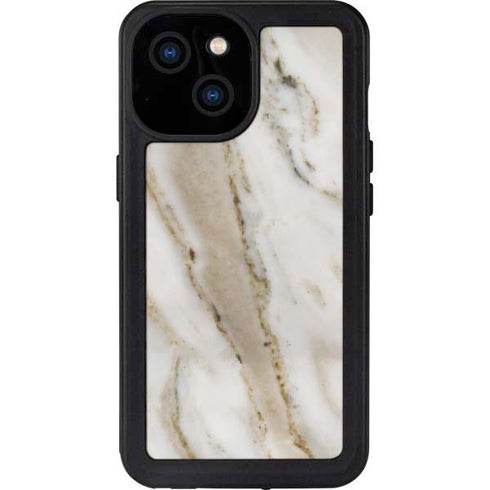 Vanilla Marble iPhone 15 Waterproof Case