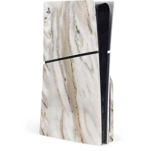 Vanilla Marble PS5 Slim Disk Console Skin