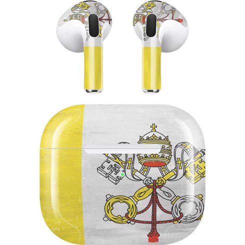Vatican City Flag Distressed Apple AirPods (3rd Gen 2021) Skin