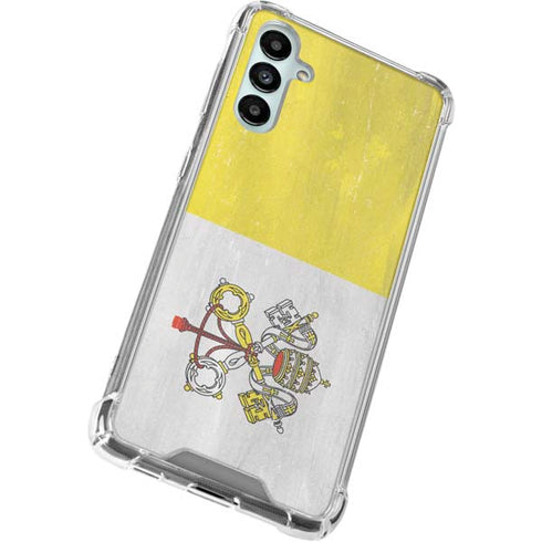 Vatican City Flag Distressed Galaxy A14 5G Clear Case