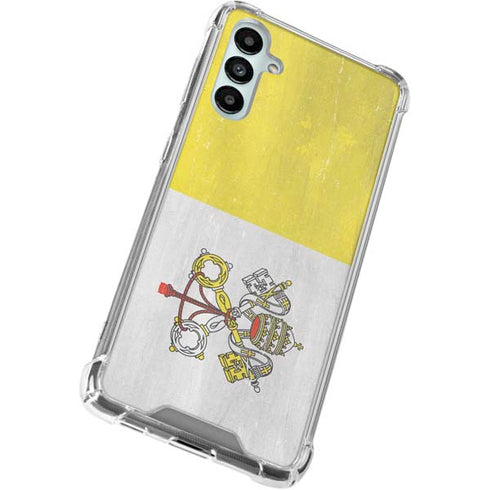 Vatican City Flag Distressed Galaxy A15 5G Clear Case