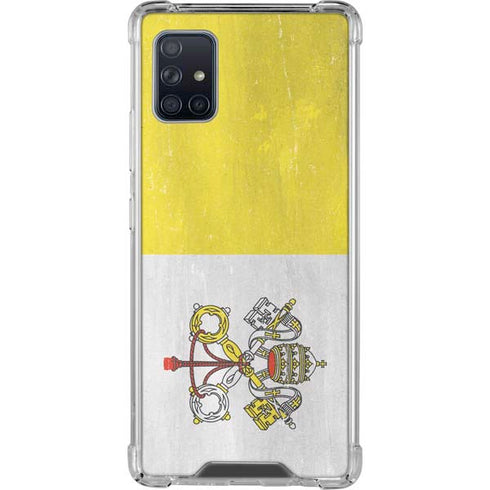 Vatican City Flag Distressed Galaxy A51 5G Clear Case