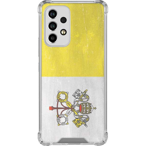Vatican City Flag Distressed Galaxy A53 5G Clear Case