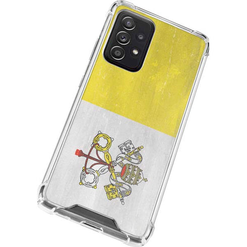 Vatican City Flag Distressed Galaxy A72 5G Clear Case