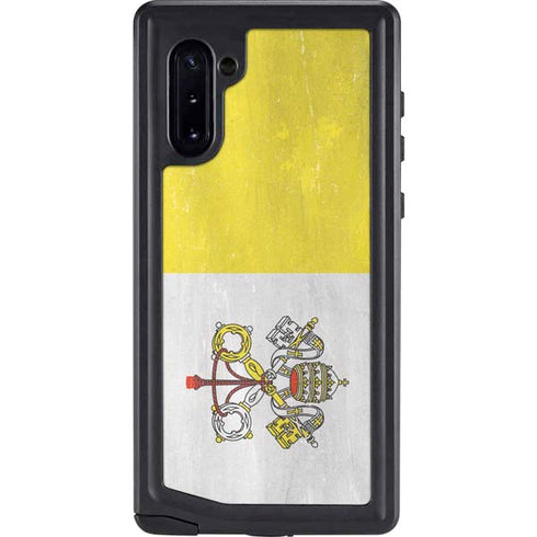 Vatican City Flag Distressed Galaxy Note 10 Waterproof Case