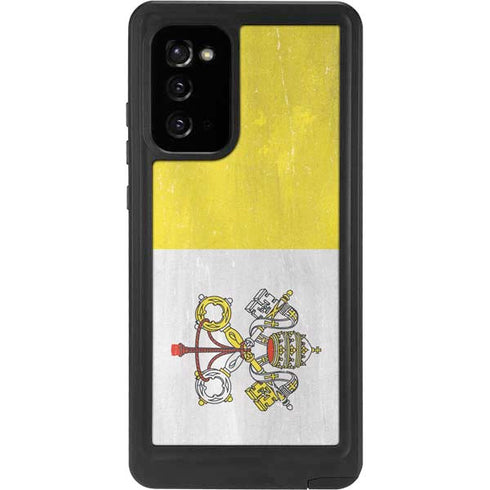 Vatican City Flag Distressed Galaxy Note20 5G Waterproof Case