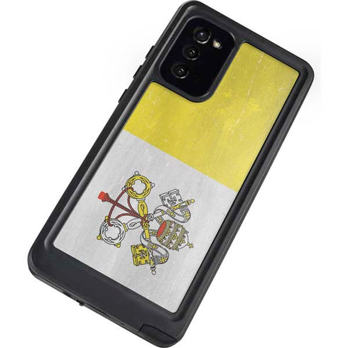 Vatican City Flag Distressed Galaxy Note20 5G Waterproof Case