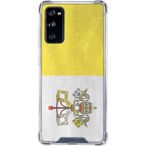 Vatican City Flag Distressed Galaxy S20 FE Clear Case