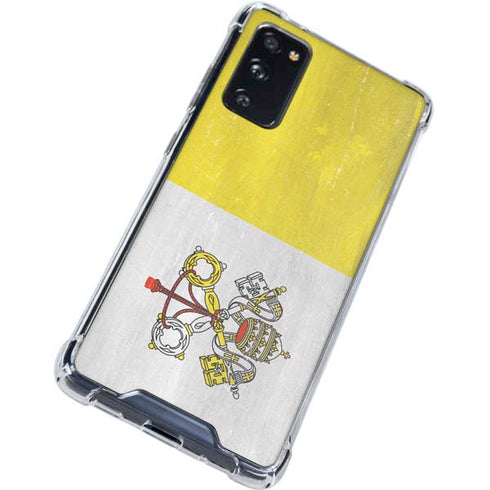 Vatican City Flag Distressed Galaxy S20 FE Clear Case