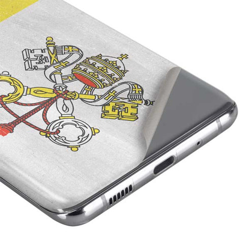 Vatican City Flag Distressed Galaxy S20 Plus Skin