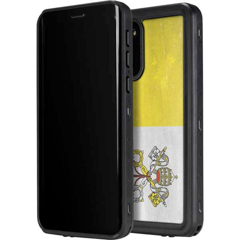 Vatican City Flag Distressed Galaxy S20 Plus Waterproof Case