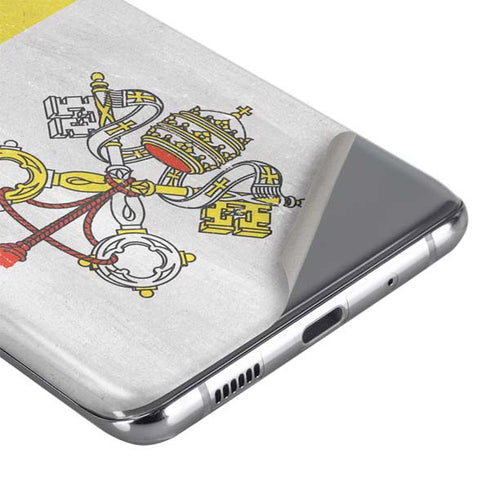 Vatican City Flag Distressed Galaxy S20 Skin