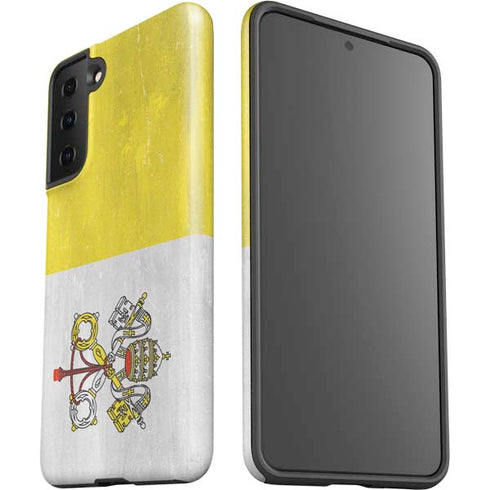 Vatican City Flag Distressed Galaxy S21 FE Pro Case