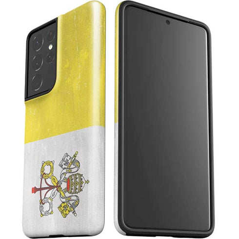 Vatican City Flag Distressed Galaxy S21 Ultra 5G Pro Case