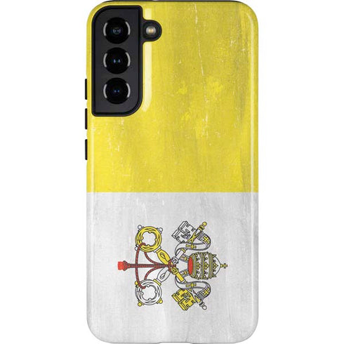 Vatican City Flag Distressed Galaxy S22 Plus Pro Case