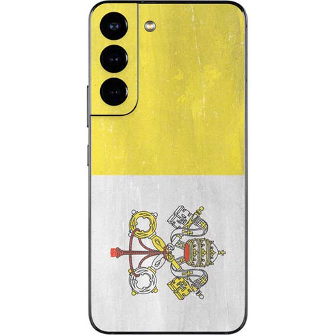 Vatican City Flag Distressed Galaxy S22 Skin