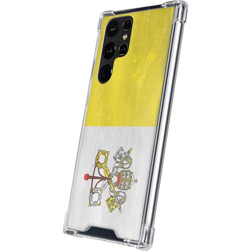 Vatican City Flag Distressed Galaxy S22 Ultra Clear Case