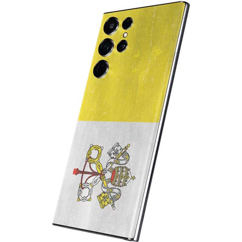 Vatican City Flag Distressed Galaxy S22 Ultra Skin