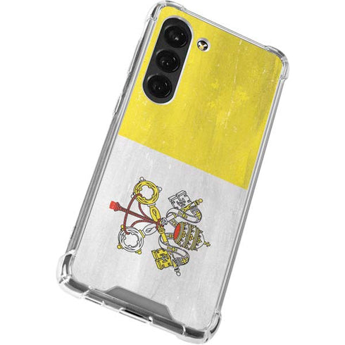 Vatican City Flag Distressed Galaxy S23 Clear Case