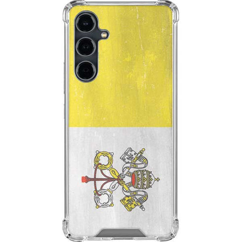 Vatican City Flag Distressed Galaxy S23 FE Clear Case