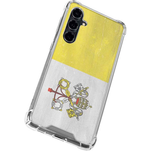 Vatican City Flag Distressed Galaxy S23 FE Clear Case