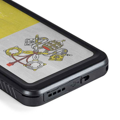 Vatican City Flag Distressed Galaxy S23 Plus Waterproof Case