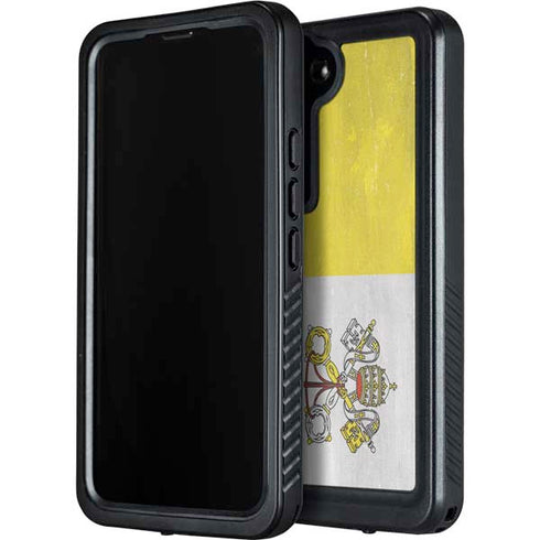 Vatican City Flag Distressed Galaxy S23 Waterproof Case