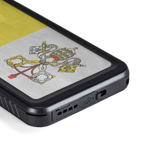 Vatican City Flag Distressed Galaxy S23 Waterproof Case