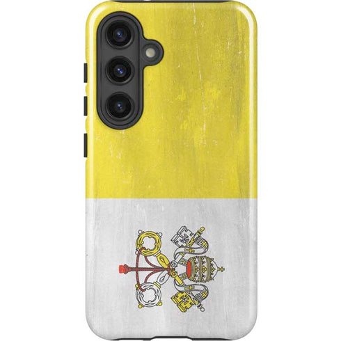 Vatican City Flag Distressed Galaxy S24 Plus Impact Case
