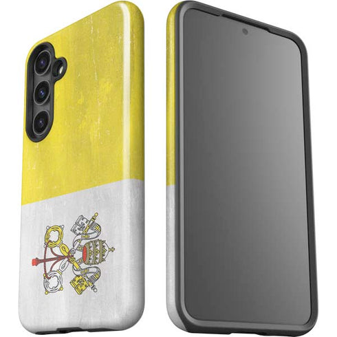 Vatican City Flag Distressed Galaxy S24 Plus Impact Case
