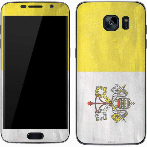 Vatican City Flag Distressed Galaxy S7 Skin