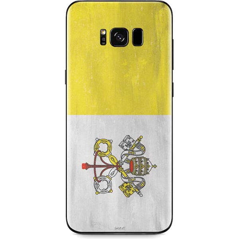 Vatican City Flag Distressed Galaxy S8 Skin