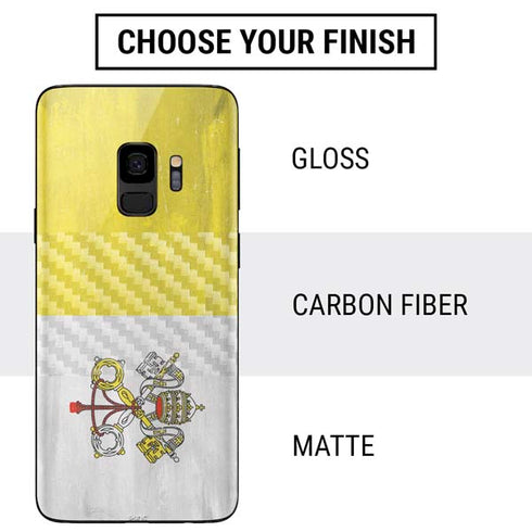 Vatican City Flag Distressed Galaxy S9 Skin