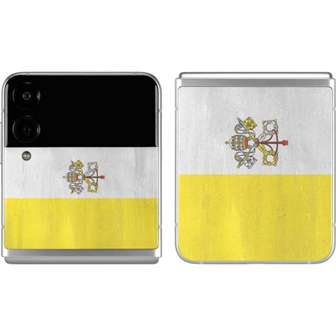 Vatican City Flag Distressed Galaxy Z Flip4 5G Skin