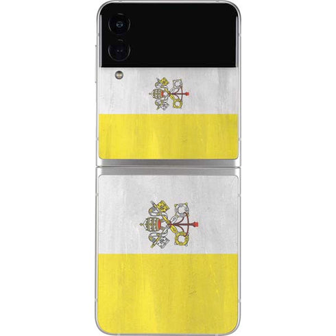Vatican City Flag Distressed Galaxy Z Flip4 5G Skin