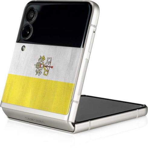 Vatican City Flag Distressed Galaxy Z Flip4 5G Skin