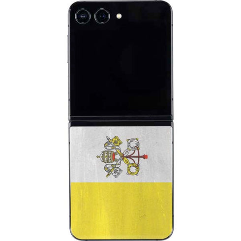 Vatican City Flag Distressed Galaxy Z Flip5 5G Skin