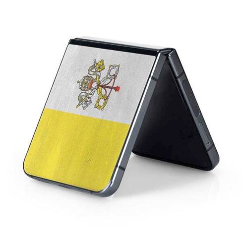 Vatican City Flag Distressed Galaxy Z Flip5 5G Skin
