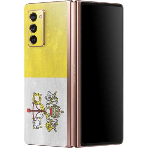 Vatican City Flag Distressed Galaxy Z Fold2 5G Skin