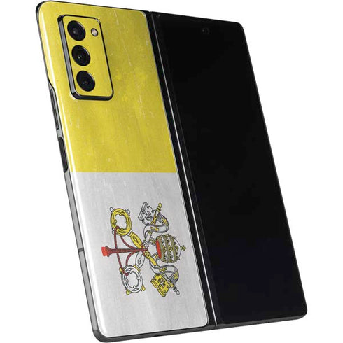 Vatican City Flag Distressed Galaxy Z Fold2 5G Skin