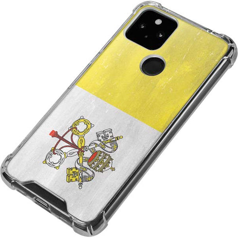 Vatican City Flag Distressed Google Pixel 5a 5G Clear Case