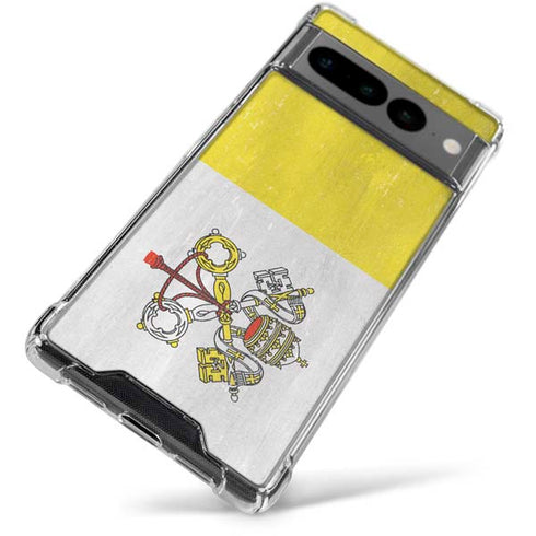 Vatican City Flag Distressed Google Pixel 7 Pro Clear Case